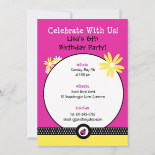 Invitación de cumpleaños editable Little Ladybug