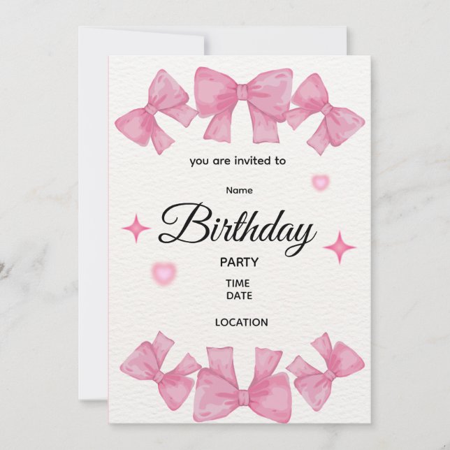 Invitación de cumpleaños editable para 1er cumplea (Anverso)