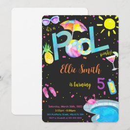 Invitación de cumpleaños editable para alberca