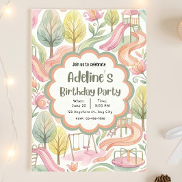 Invitación de cumpleaños editable para niña en par