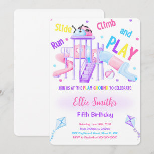 Invitación de cumpleaños editable para patio de ju