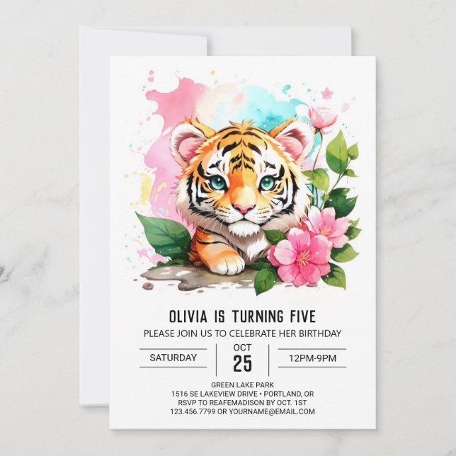 Invitación de cumpleaños editable para pequeños ti (Anverso)