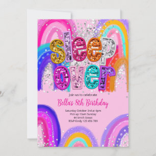Invitación de cumpleaños editable para pijamada a