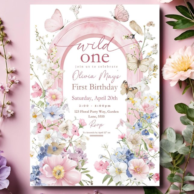 Invitación de cumpleaños Editable Wildflower Wild  (Subido por el creador)