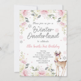 Invitación de cumpleaños editable Winter Wonderlan