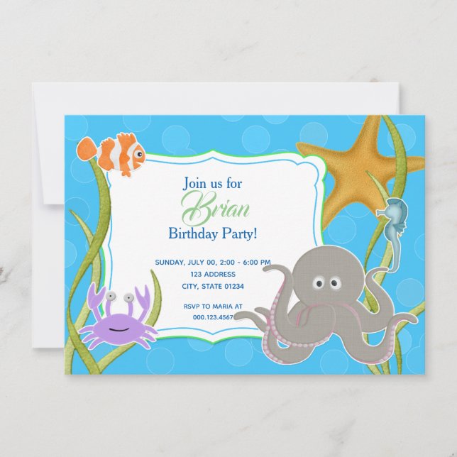 Invitación de Cumpleaños - EL marcha de Bajo de la (Anverso)