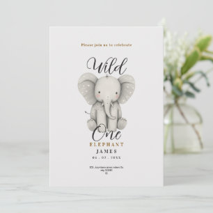 invitación de cumpleaños elefante lindo salvaje pr