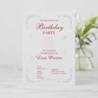 Invitación de Cumpleaños Elegante