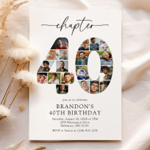 Invitación de cumpleaños elegante capítulo 40 40