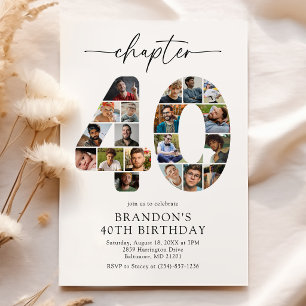Invitación de cumpleaños elegante capítulo 40 40