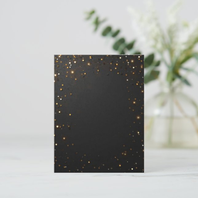 Invitación de cumpleaños elegante con confeti de o (Anverso de pie)