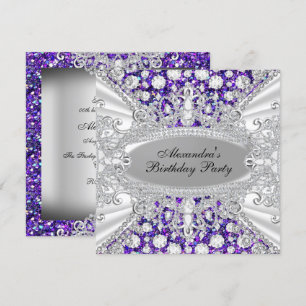 Invitación de cumpleaños elegante con joyas de dia