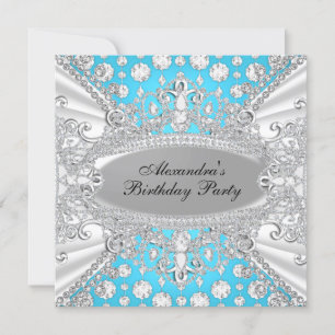 Invitación de cumpleaños elegante con joyas de dia