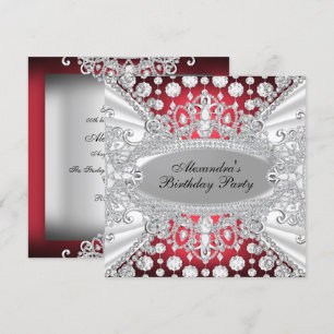 Invitación de cumpleaños elegante con joyas de dia