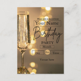 Invitación de cumpleaños elegante para brindis de