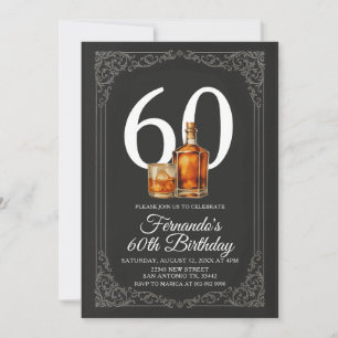 Invitación de cumpleaños elegante para hombre de W