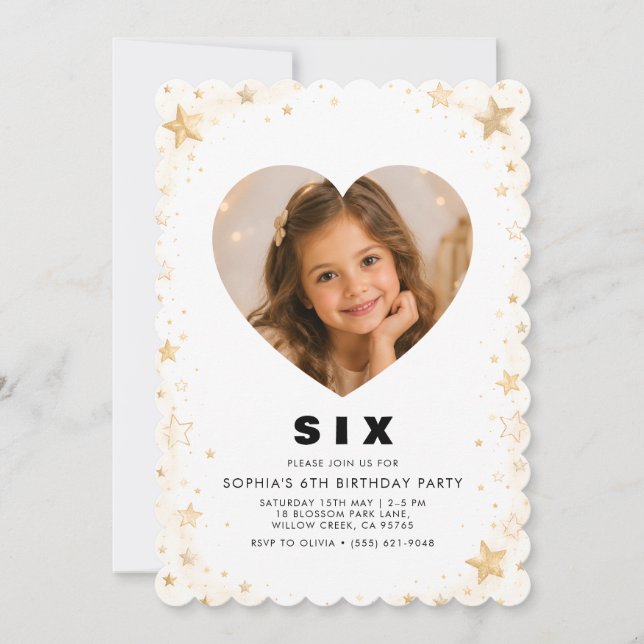 Invitación de cumpleaños elegante para niños (Anverso)