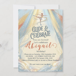 Invitación de cumpleaños elegante para patinaje so