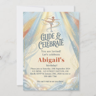 Invitación de cumpleaños elegante para patinaje so
