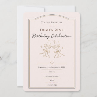 Invitación de cumpleaños elegante personalizada