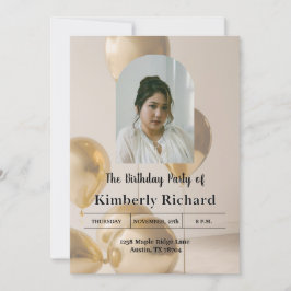 Invitación de cumpleaños elegante | Tarjeta person