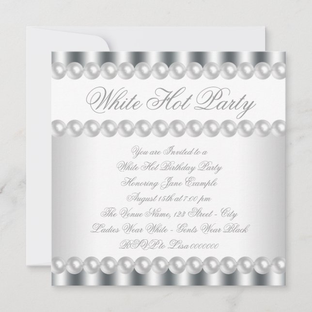 Invitación de cumpleaños elegante y candente en bl (Anverso)