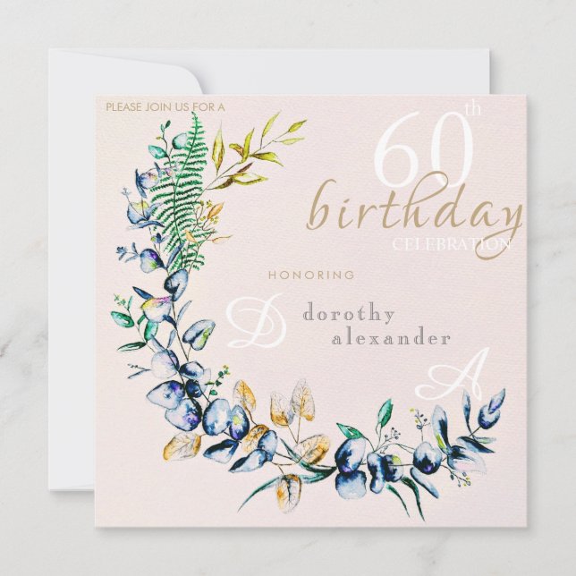 Invitación de cumpleaños emblemático Corona Botáni (Anverso)