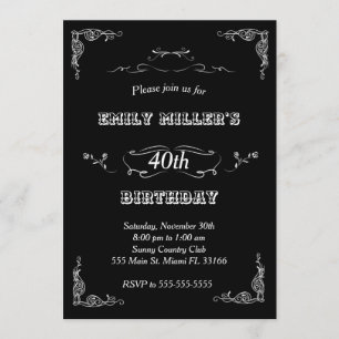 Invitación de cumpleaños en blanco de cartón