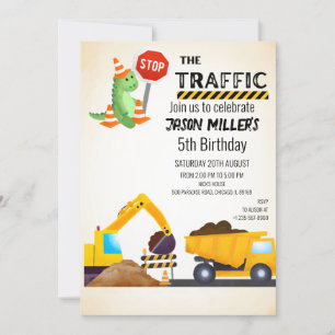 Invitación de cumpleaños en construcción