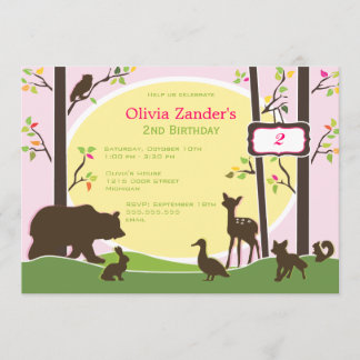 Invitación de cumpleaños en el bosque