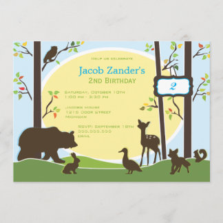 Invitación de cumpleaños en el bosque