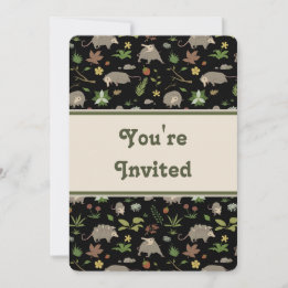 Invitación de cumpleaños en el bosque del zarigüey