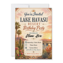 Invitación de cumpleaños en el desierto de Lake Ha