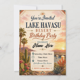 Invitación de cumpleaños en el desierto de Lake Ha