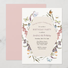 Invitación de cumpleaños en el jardín de flores de