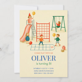 Invitación de cumpleaños en el parque infantil
