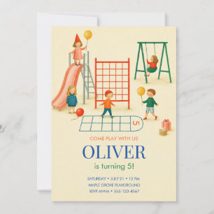 Invitación de cumpleaños en el parque infantil