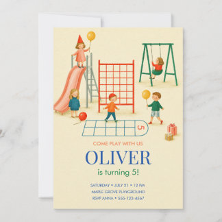 Invitación de cumpleaños en el parque infantil