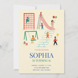 Invitación de cumpleaños en el parque infantil