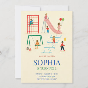 Invitación de cumpleaños en el parque infantil