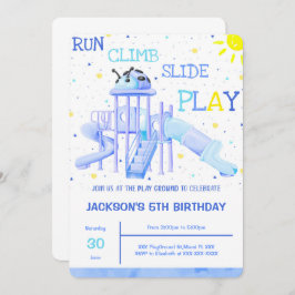 Invitación de cumpleaños en el patio de juegos
