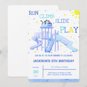Invitación de cumpleaños en el patio de juegos