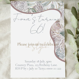 Invitación de cumpleaños en elegantes Florales de