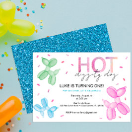 Invitación de cumpleaños en globo brillante