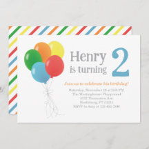 Invitación de cumpleaños en globo para Fiesta clás