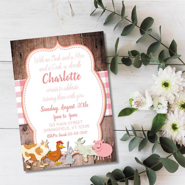 Invitación de cumpleaños en la granja (Subido por el creador)
