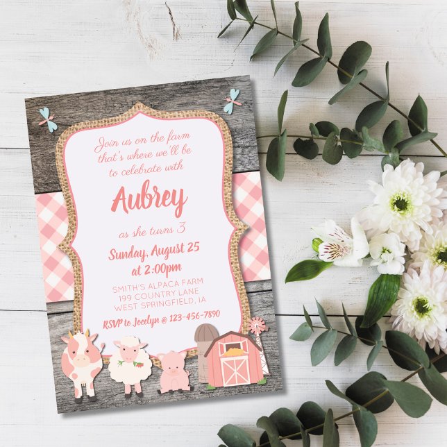 Invitación de cumpleaños en la granja (Subido por el creador)