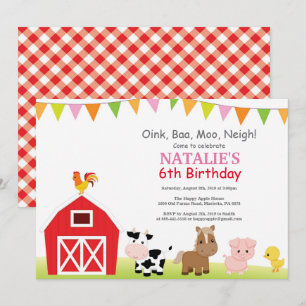 Invitación de cumpleaños en la granja Fiesta campe