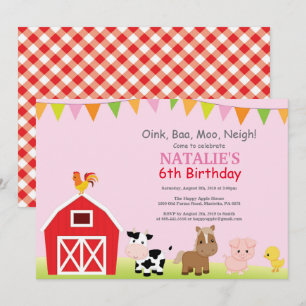 Invitación de cumpleaños en la granja Fiesta campe