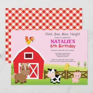 Invitación de cumpleaños en la granja Fiesta campe